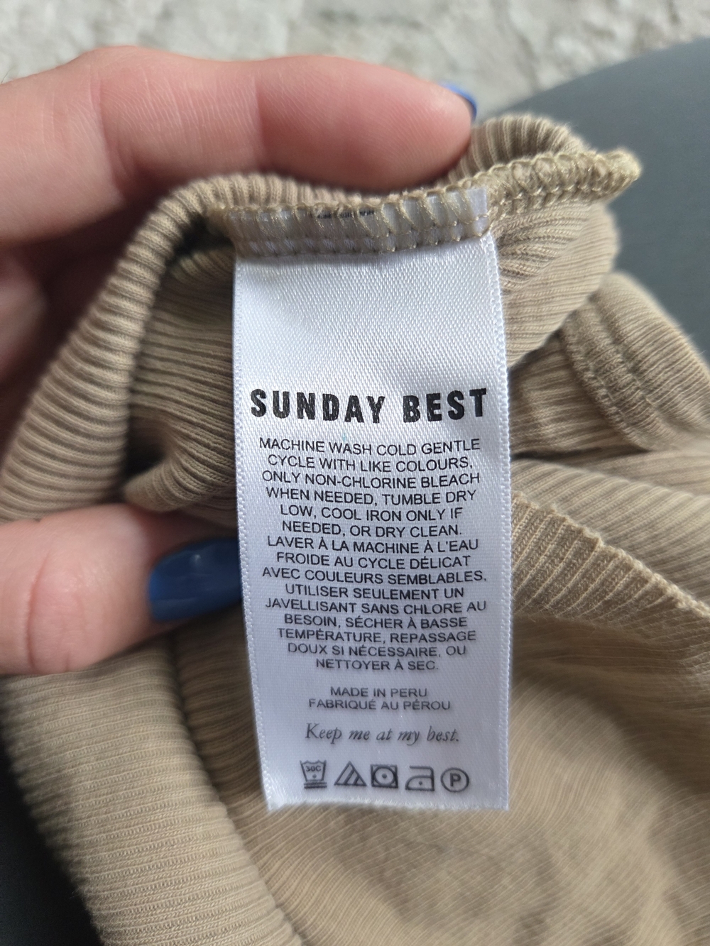 Sunday Best Ribbed Tank Top in Taupe Beige - Picture 4 of 5